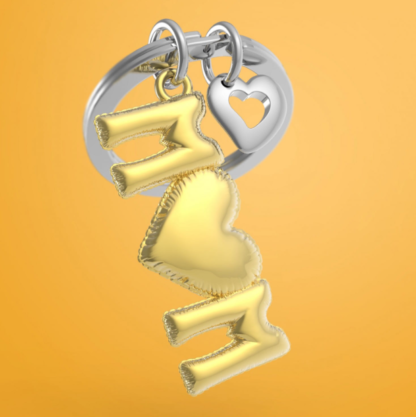 Metalmorphose - Gold Mum with Heart Keyring - Image 3