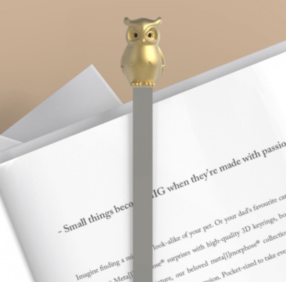 Metalmorphose - Gold Owl 3D Metal Bookmark