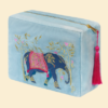 Powder Velvet Vanity Elephant in Cornflower