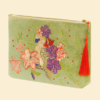 Powder Velvet Zip Pouch-Cockatoo in Sage