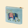 Powder Velvet Mini Pouch-Elephant in Cornflower