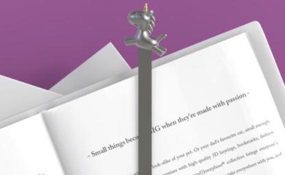 Metalmorphose - Matt Silver Metal Unicorn Bookmark - Image 3