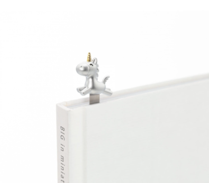Metalmorphose - Matt Silver Metal Unicorn Bookmark