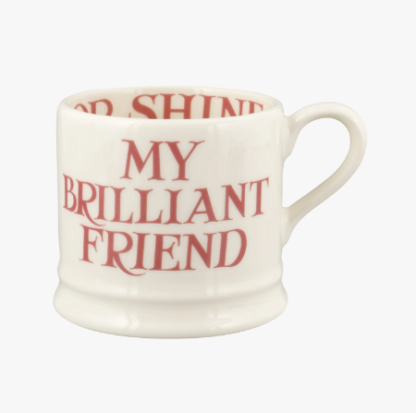 Emma Bridgewater Pink Toast My Brilliant Friend Small Mug