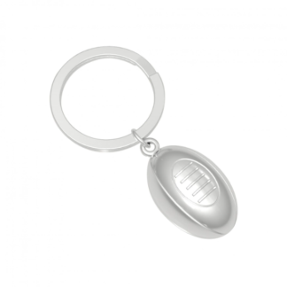 Metalmorphose - Silver Rugby Ball Keyring