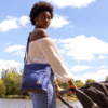 Roka Kennington B Recycled Nylon Medium Cross Body Bag Burnt Blue