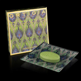 Ortigia Sicilian Bergamotto Olive Oil Soap & Glass Plate Boxed