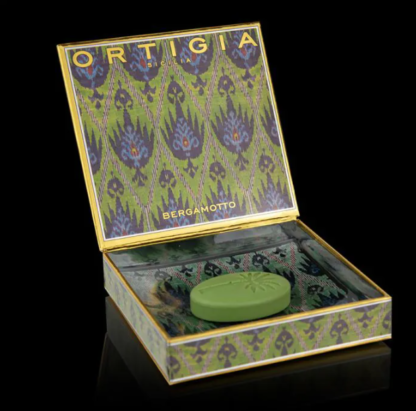 Ortigia Sicilian Bergamotto Olive Oil Soap & Glass Plate Boxed - Image 2