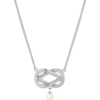 Claudia Bradby Sideways Knot Pearl Pendant Necklace Silver - Image 2