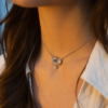 Claudia Bradby Sideways Knot Pearl Pendant Necklace Silver - Image 4