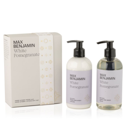 Max Benjamin White Pomegranite Hand and Body Wash and Hand and Body Lotion Gift Set