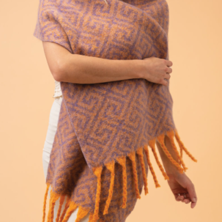 Powder Athena Cosy Scarf Tangerine and Lavender