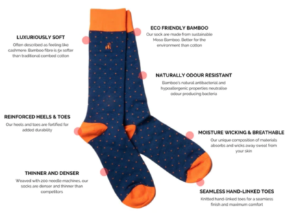 Swole Panda GREY SMALL STRIPE BAMBOO SOCKS 7-11 - Image 2