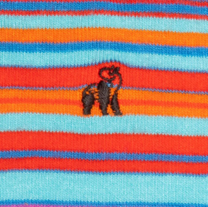 Swole Panda BLUE AND RED NARROW STRIPED BAMBOO SOCKS - Image 3