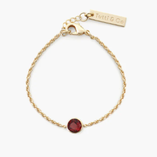 Tutti & Co Birthstone JANUARY Garnet Bracelet Gold (BR590G)