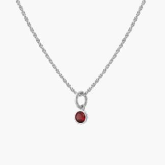 Tutti & Co Birthstone JANUARY Garnet Necklace Silver (NE615S)