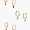 Tutti & Co Birthstone Hoop Earrings AUGUST Peridot Gold (EA549G) - Image 3