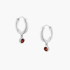 Tutti & Co Birthstone JANUARY Hoop Earrings Garnet Silver (EA543S)