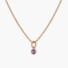 Tutti & Co Birthstone FEBRUARY Amethyst Necklace Gold (NE616G)