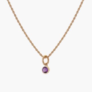 Tutti & Co Birthstone FEBRUARY Amethyst Necklace Gold (NE616G)