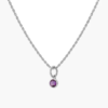Tutti & Co Birthstone FEBRUARY Amethyst Necklace Silver (NE616S)