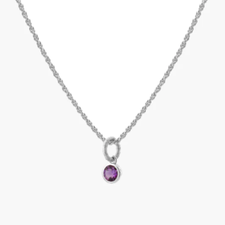 Tutti & Co Birthstone FEBRUARY Amethyst Necklace Silver (NE616S)