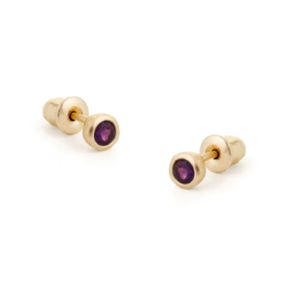 Tutti & Co Birthstone FEBRUARY Amethyst Stud Earring Gold (EA533G)