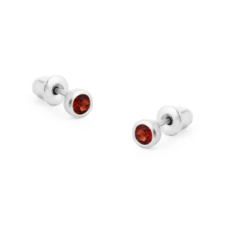 Tutti & Co Birthstone JANUARY Garnet Stud Earrings Silver (EA532S)