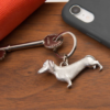 Lancaster & Gibbings Pewter Key Ring Dachshund - Image 2