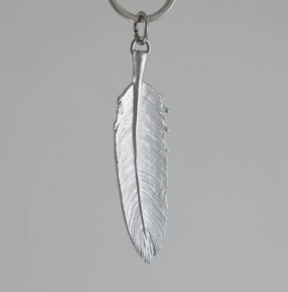 Lancaster & Gibbings Pewter Key Ring Feather