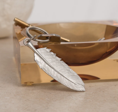 Lancaster & Gibbings Pewter Key Ring Feather - Image 2
