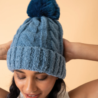 Powder Freya Pompom Hat DENIM