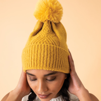 Powder Ingrid Pompom Hat MUSTARD