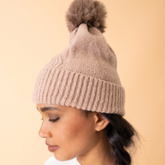 Powder Ingrid Pompom Hat OATMEAL