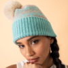 Powder Thora Pompom Hat AQUA TAUPE