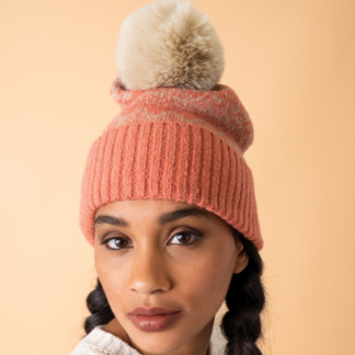 Powder Thora Pompom Hat CORAL TAUPE