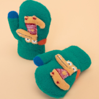 Powder Pals Mittens SMILEY CROC AQUA
