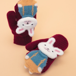 Powder Pals Mittens BUNNY BURGUNDY
