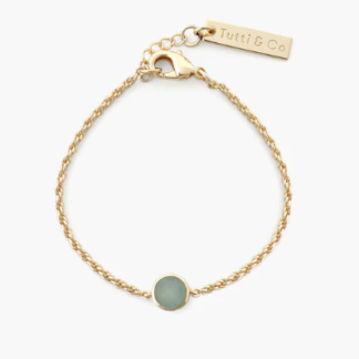 Tutti & Co Birthstone MARCH Aquamarine Bracelet Gold (BR592G)