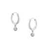 Tutti & Co Birthstone MARCH Hoop Earrings Aquamarine Silver (EA545S)