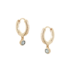 Tutti & Co Birthstone MARCH Hoop Earrings Aquamarine Gold (EA545G)