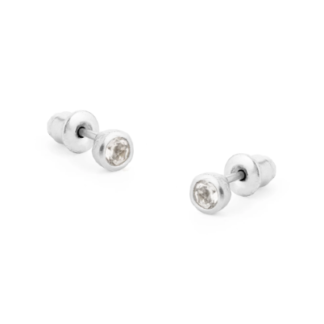 Tutti & Co Birthstone APRIL White Topaz Stud Earring Silver (EA535S)