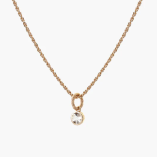 Tutti & Co Birthstone APRIL White Topaz Necklace Gold (NE618G)