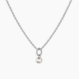 Tutti & Co Birthstone APRIL White Topaz Necklace Silver (NE618S)
