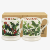 Emma Bridgewater Holly & Ivy Set Of 2 1/2 Pint Mugs Boxed 2023