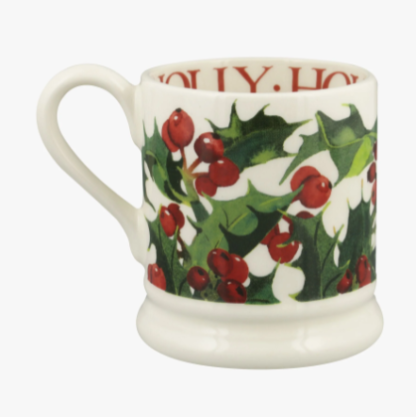 Emma Bridgewater Holly & Ivy Set Of 2 1/2 Pint Mugs Boxed 2023 - Image 5