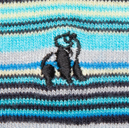 Swole Panda NAVY AND BLUE NARROW STRIPE BAMBOO SOCKS 7-11 - Image 4