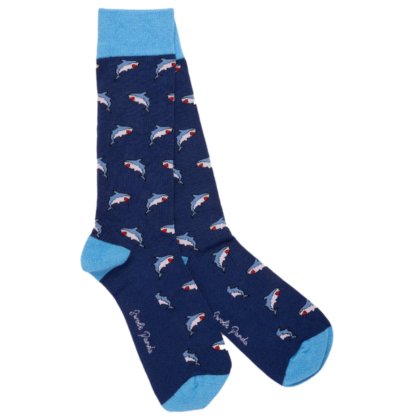 Swole Panda BLUE SHARK BAMBOO SOCKS 7-11