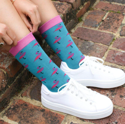 Swole Panda FLAMINGO BAMBOO SOCKS size 4-7 - Image 4