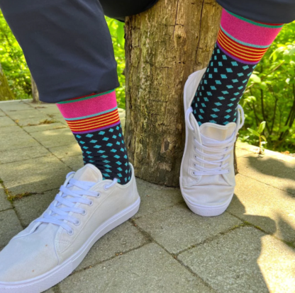Swole Panda STRIPE AND DIAMOND BAMBOO SOCKS 7-11 - Image 3